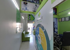 Waiting area and corridor inside Sonoclinic Diagnostic Centre Sus, Pune